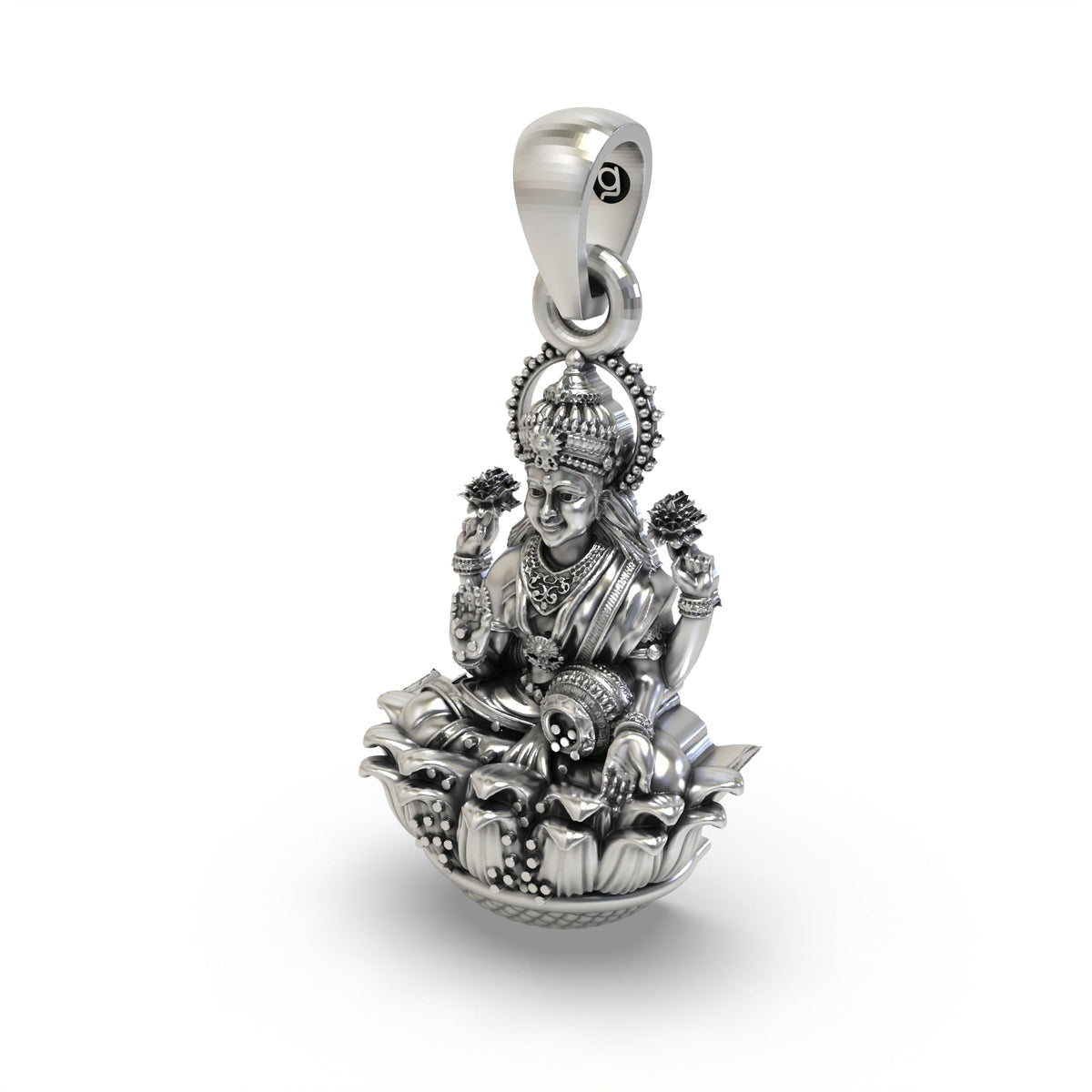925 Silver Lakshmi Devi Pendant | Wealth & Prosperity Jewelry