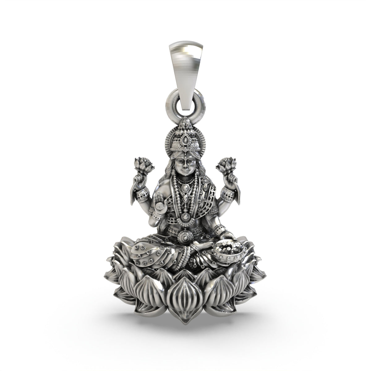 925 Silver Lakshmi Mata Pendant | Handmade Goddess Lakshmi – Shukan Jewellers