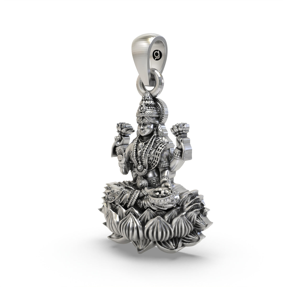 925 Silver Lakshmi Mata Pendant | Handmade Goddess Lakshmi – Shukan Jewellers