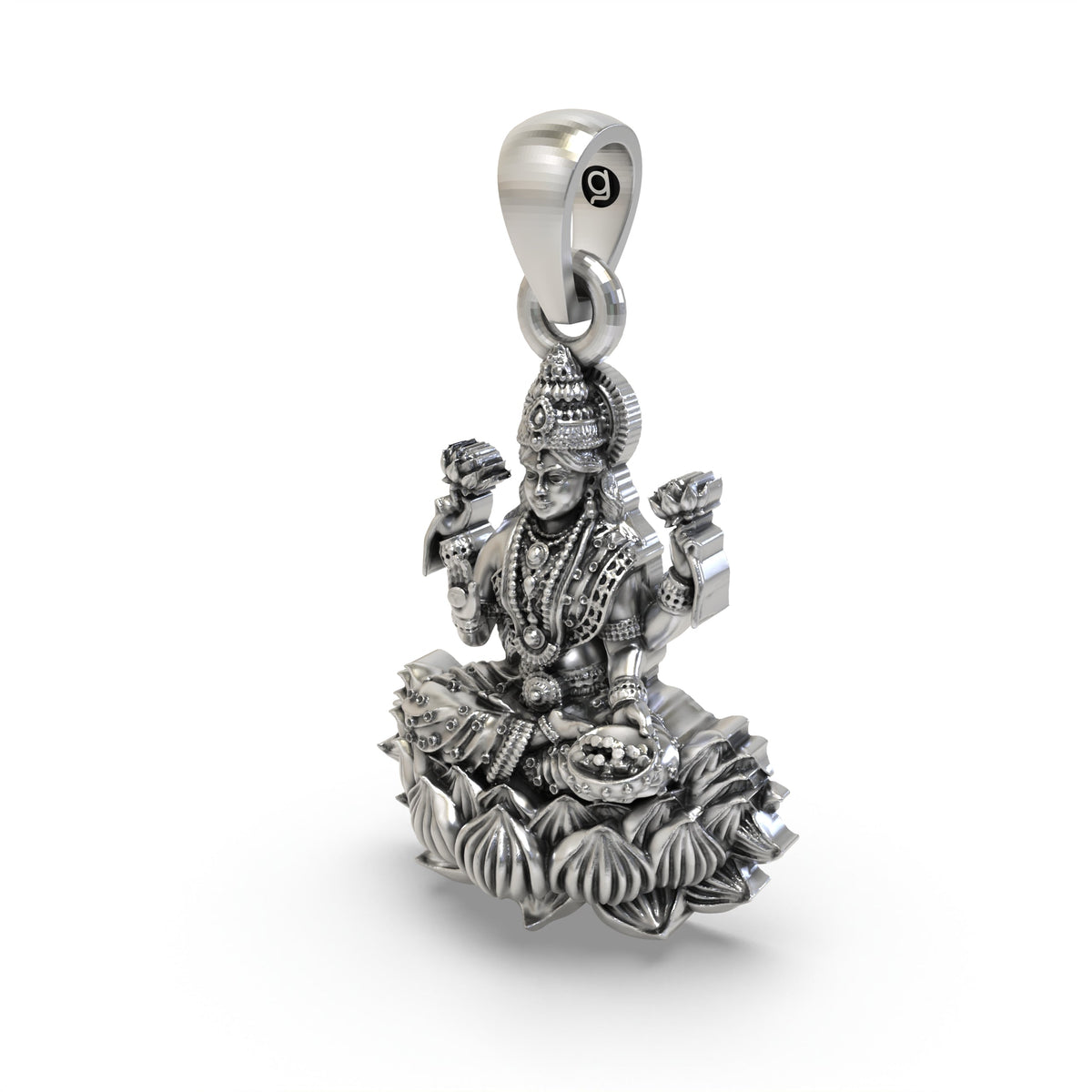 925 Silver Lakshmi Mata Pendant | Handmade Goddess Lakshmi – Shukan Jewellers