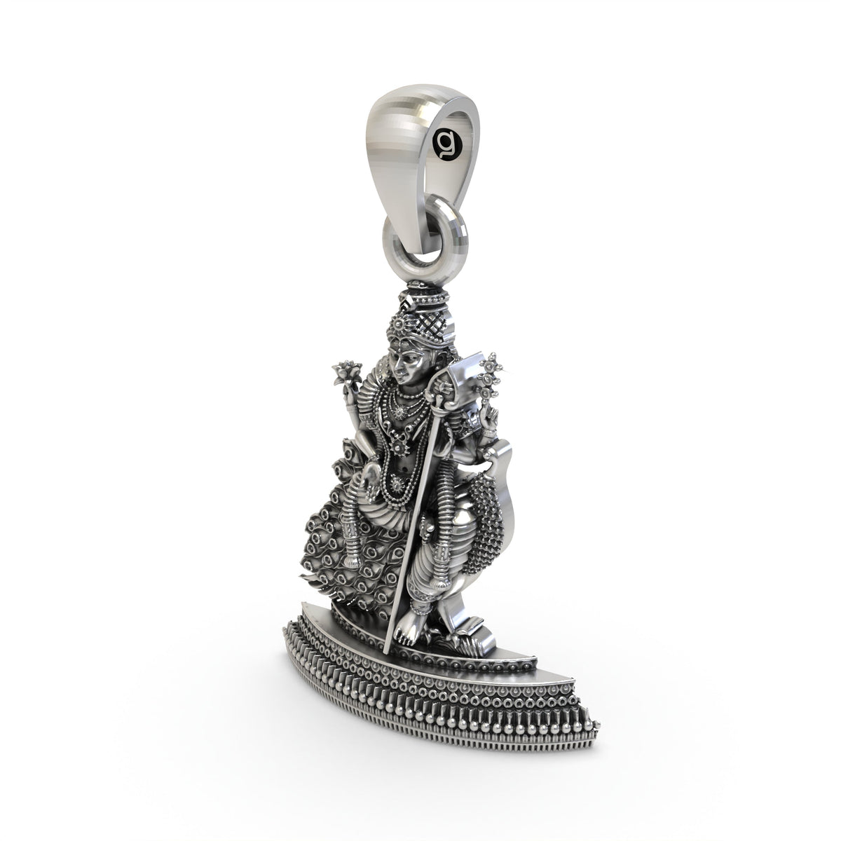 925 Silver Murugan Pendant | Kartikeya Peacock Idol – Shukan Jewellers