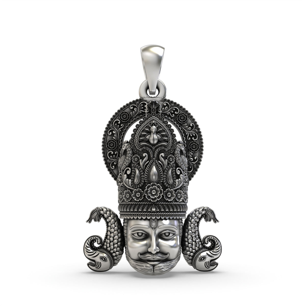 925 Silver Khatu Shyam Ji Pendant | Handmade Temple Jewellery – Shukan Jewellers
