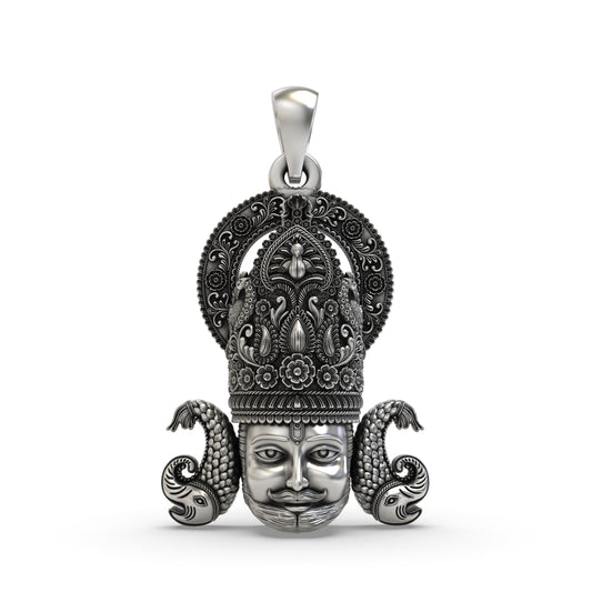 925 Silver Khatu Shyam Ji Pendant | Handmade Temple Jewellery – Shukan Jewellers
