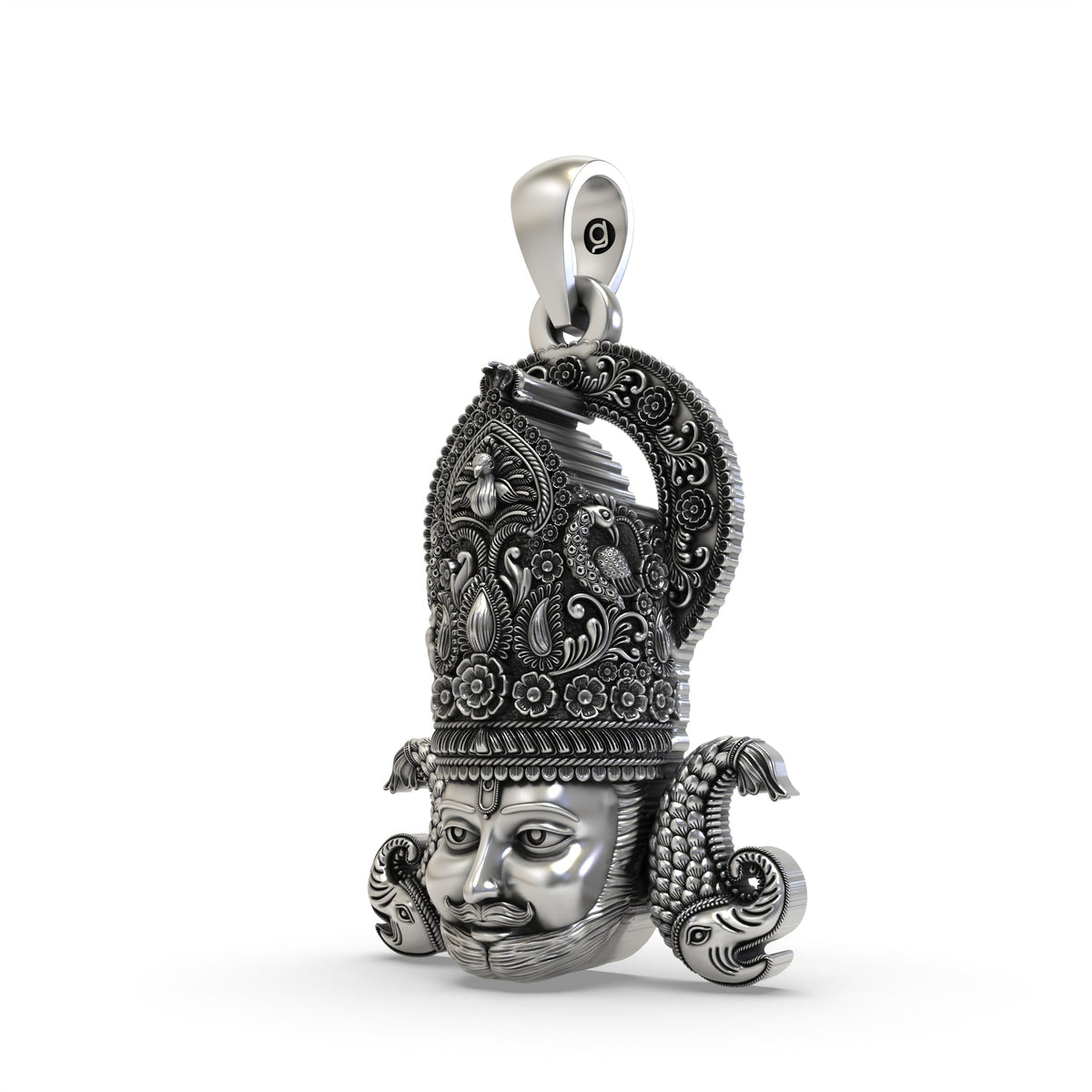 925 Silver Khatu Shyam Ji Pendant | Handmade Temple Jewellery – Shukan Jewellers