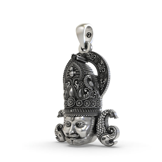 925 Silver Khatu Shyam Ji Pendant | Handmade Temple Jewellery – Shukan Jewellers