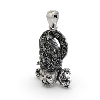 925 Silver Khatu Shyam Ji Pendant | Handmade Temple Jewellery – Shukan Jewellers