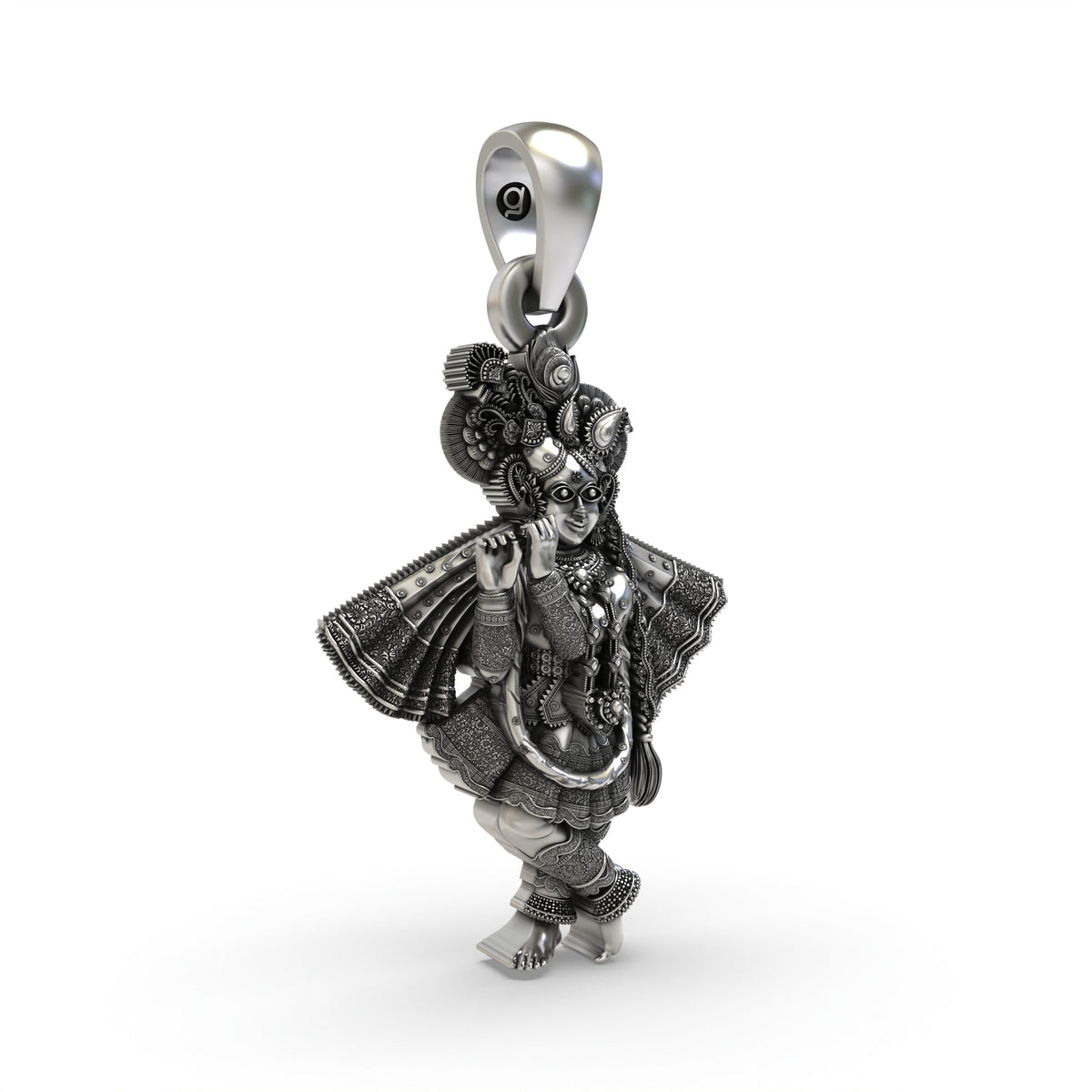 925 Silver Banke Bihari Ji Pendant | Krishna Vrindavan Idol – Shukan Jewellers
