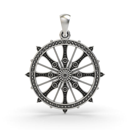 925 Silver Sudarshan Chakra Pendant | Konark Wheel – Shukan Jewellers