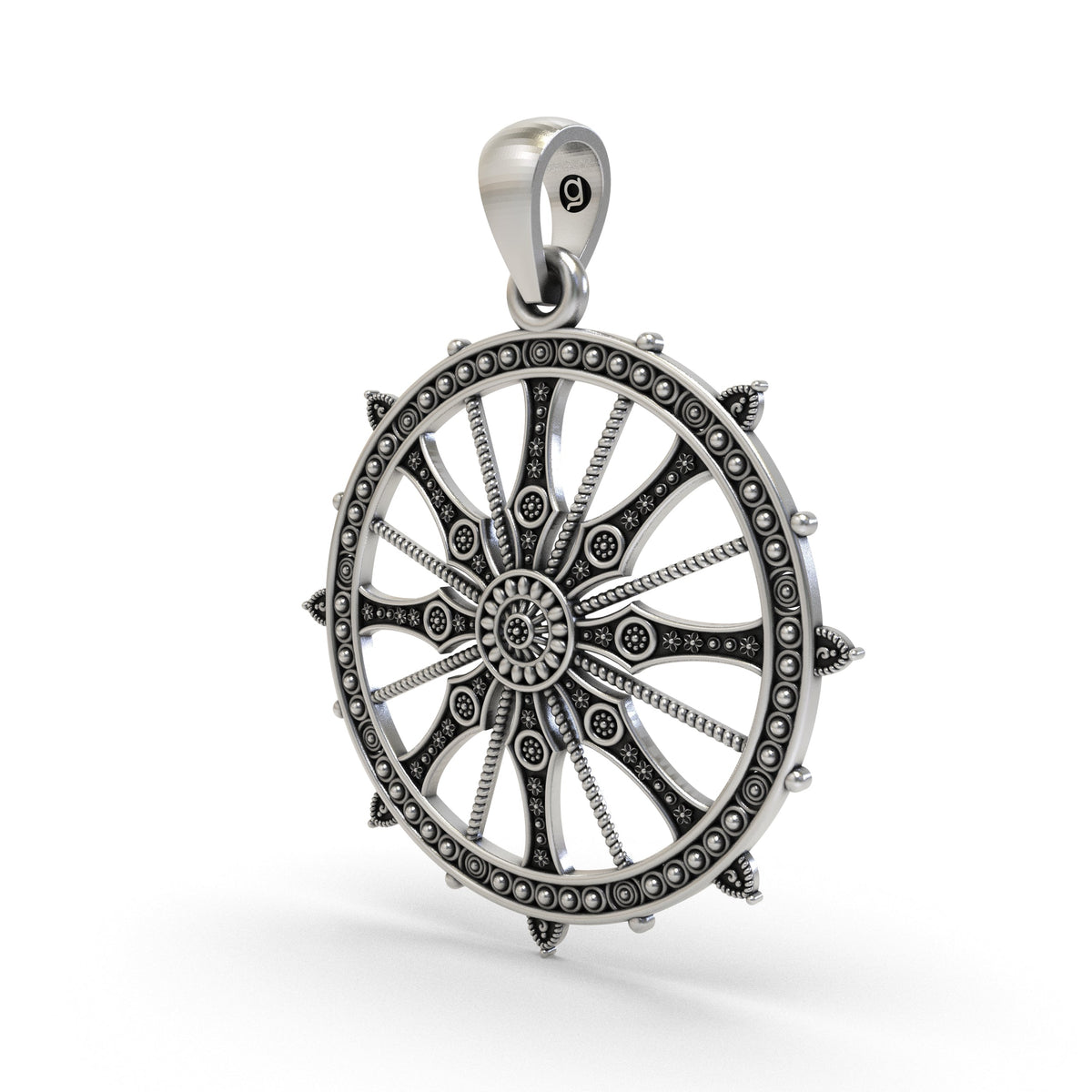 925 Silver Sudarshan Chakra Pendant | Konark Wheel – Shukan Jewellers