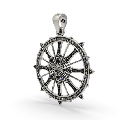 925 Silver Sudarshan Chakra Pendant | Konark Wheel – Shukan Jewellers