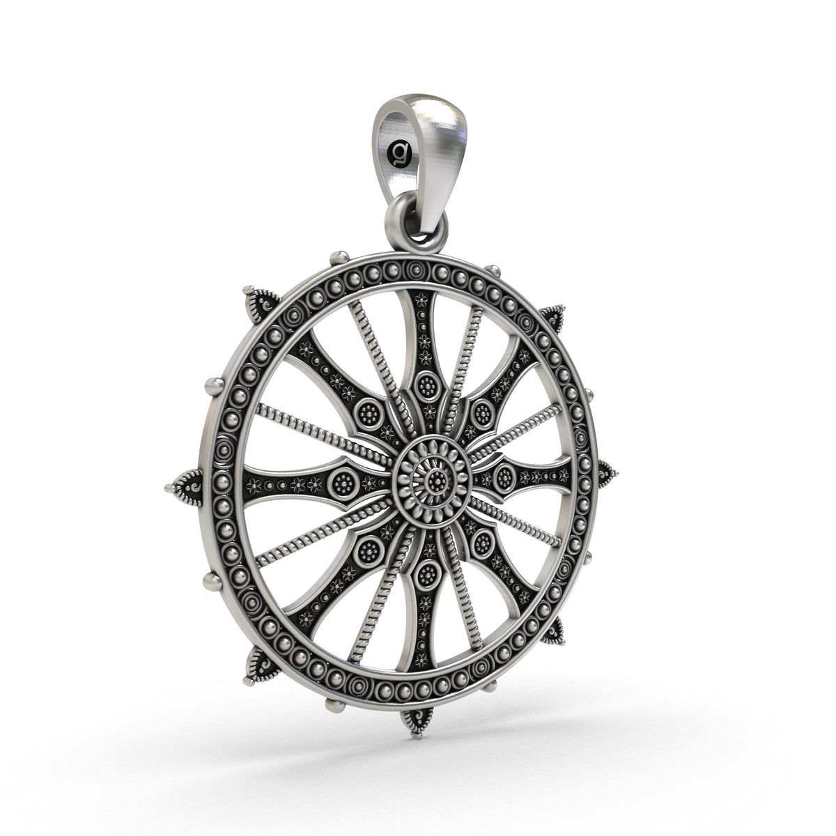 925 Silver Sudarshan Chakra Pendant | Konark Wheel – Shukan Jewellers
