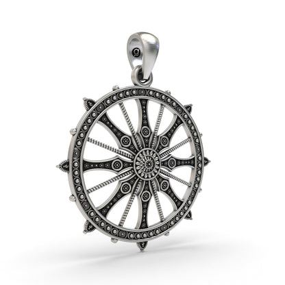 925 Silver Sudarshan Chakra Pendant | Konark Wheel – Shukan Jewellers