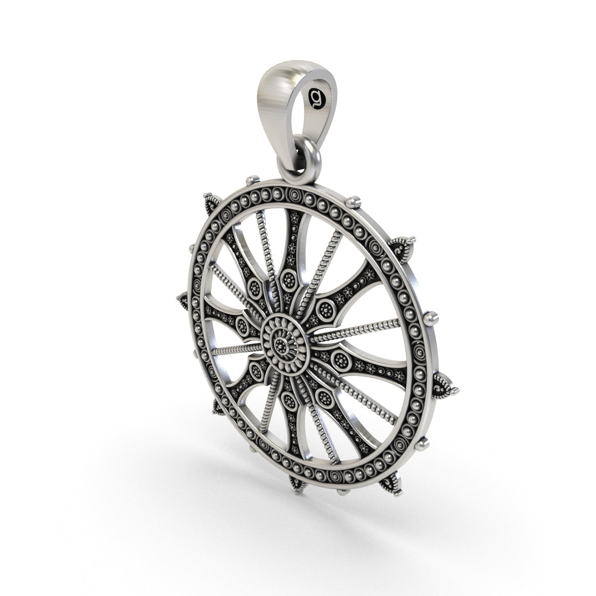 925 Silver Sudarshan Chakra Pendant | Konark Wheel – Shukan Jewellers