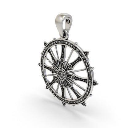 925 Silver Sudarshan Chakra Pendant | Konark Wheel – Shukan Jewellers