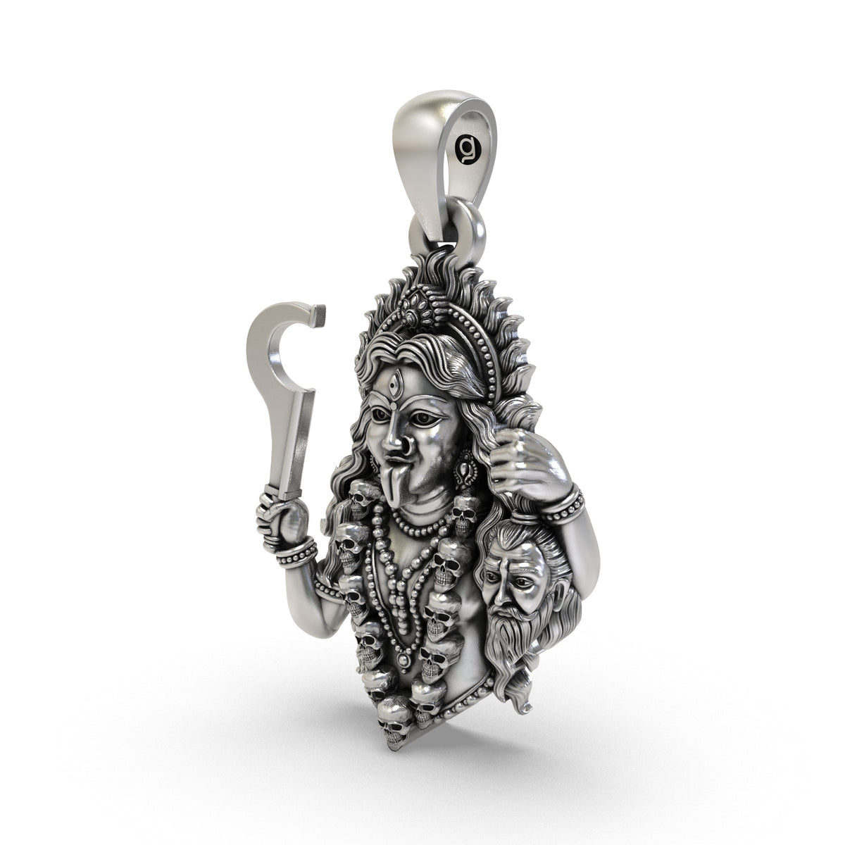 925 Silver Kali Maa Pendant | Fierce Goddess Kali – Shukan Jewellers