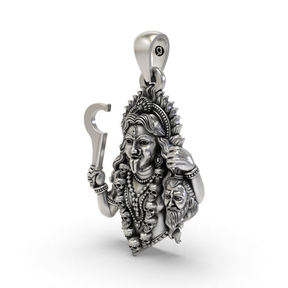 925 Silver Kali Maa Pendant | Fierce Goddess Kali – Shukan Jewellers