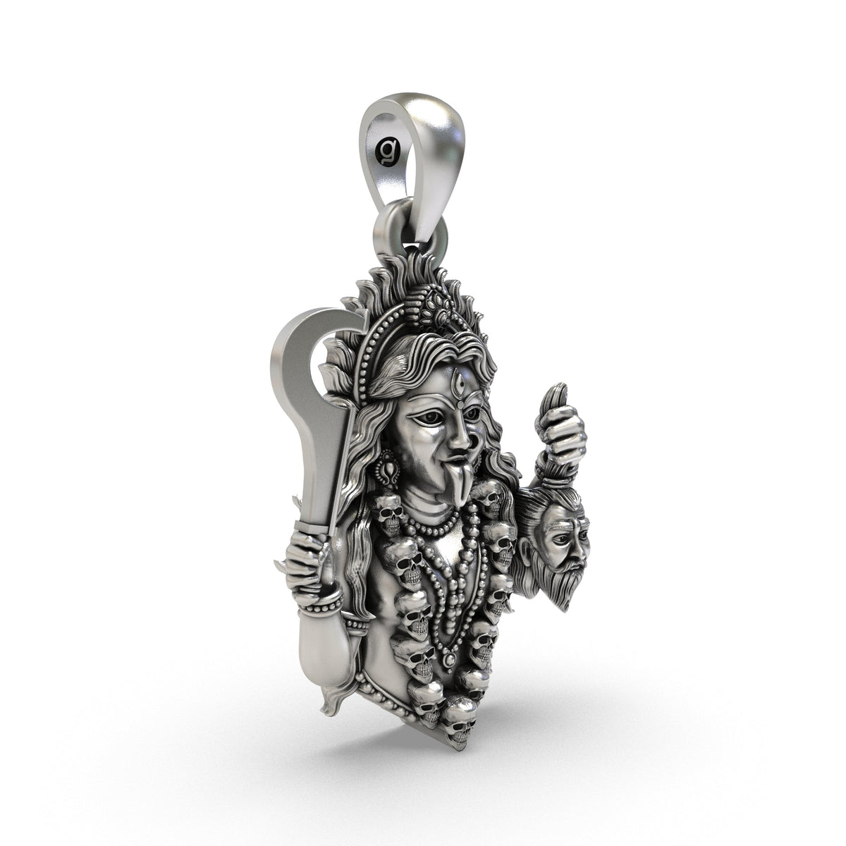 925 Silver Kali Maa Pendant | Fierce Goddess Kali – Shukan Jewellers