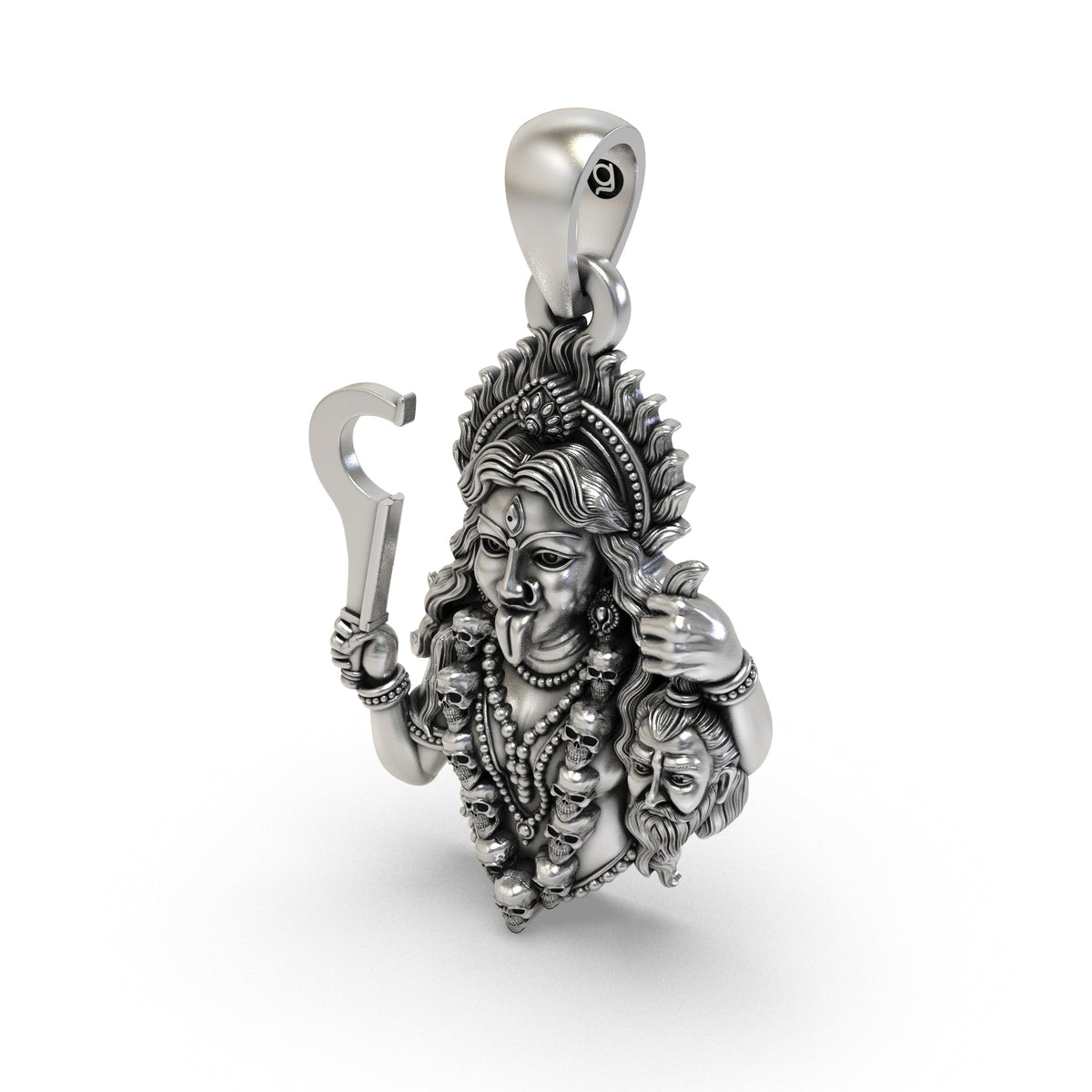 925 Silver Kali Maa Pendant | Fierce Goddess Kali – Shukan Jewellers