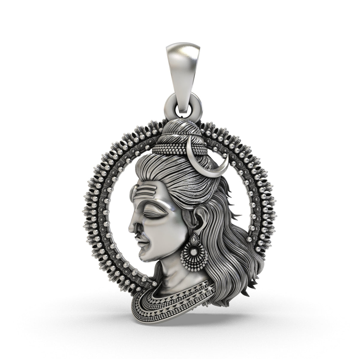 925 Silver Shiva Face Pendant | Mahadev Rudra – Shukan Jewellers