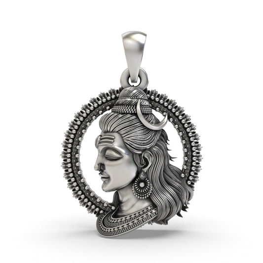 925 Silver Shiva Face Pendant | Mahadev Rudra – Shukan Jewellers