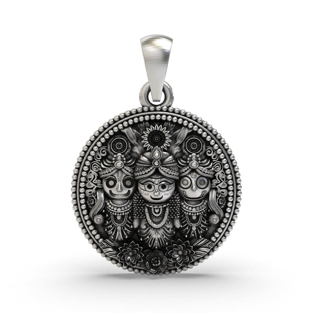 925 Silver Jagannath Pendant | Jagannath, Balabhadra & Subhadra – Shukan Jewellers