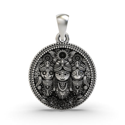 925 Silver Jagannath Pendant | Jagannath, Balabhadra & Subhadra – Shukan Jewellers