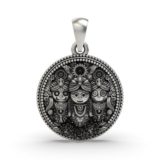 925 Silver Jagannath Pendant | Jagannath, Balabhadra & Subhadra – Shukan Jewellers