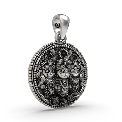 925 Silver Jagannath Pendant | Jagannath, Balabhadra & Subhadra – Shukan Jewellers