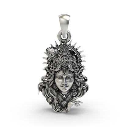 925 Silver Krishna Face Pendant | Lord Krishna – Shukan Jewellers