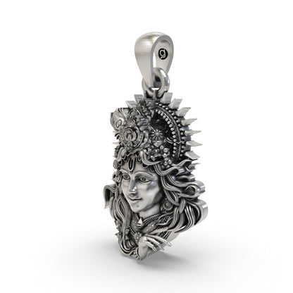 925 Silver Krishna Face Pendant | Lord Krishna – Shukan Jewellers