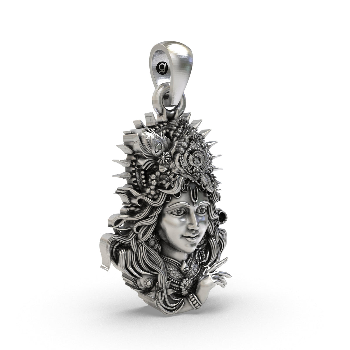 925 Silver Krishna Face Pendant | Lord Krishna – Shukan Jewellers