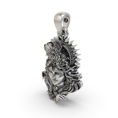 925 Silver Krishna Face Pendant | Lord Krishna – Shukan Jewellers