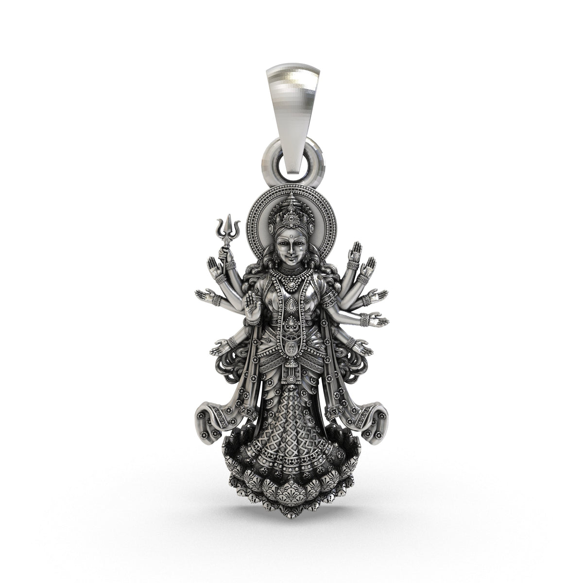925 Silver Durga Maa Pendant | Navadurga Shakti – Shukan Jewellers