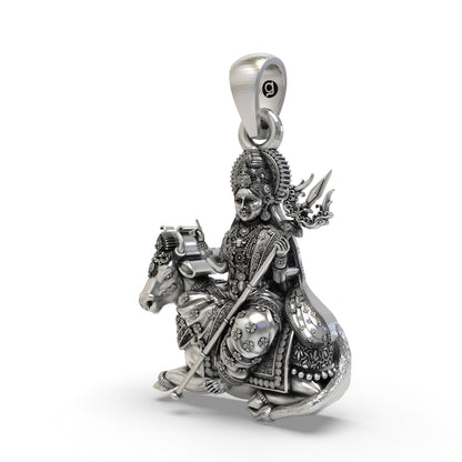 925 Silver Mahagauri Pendant | Durga on Bull – Shukan Jewellers