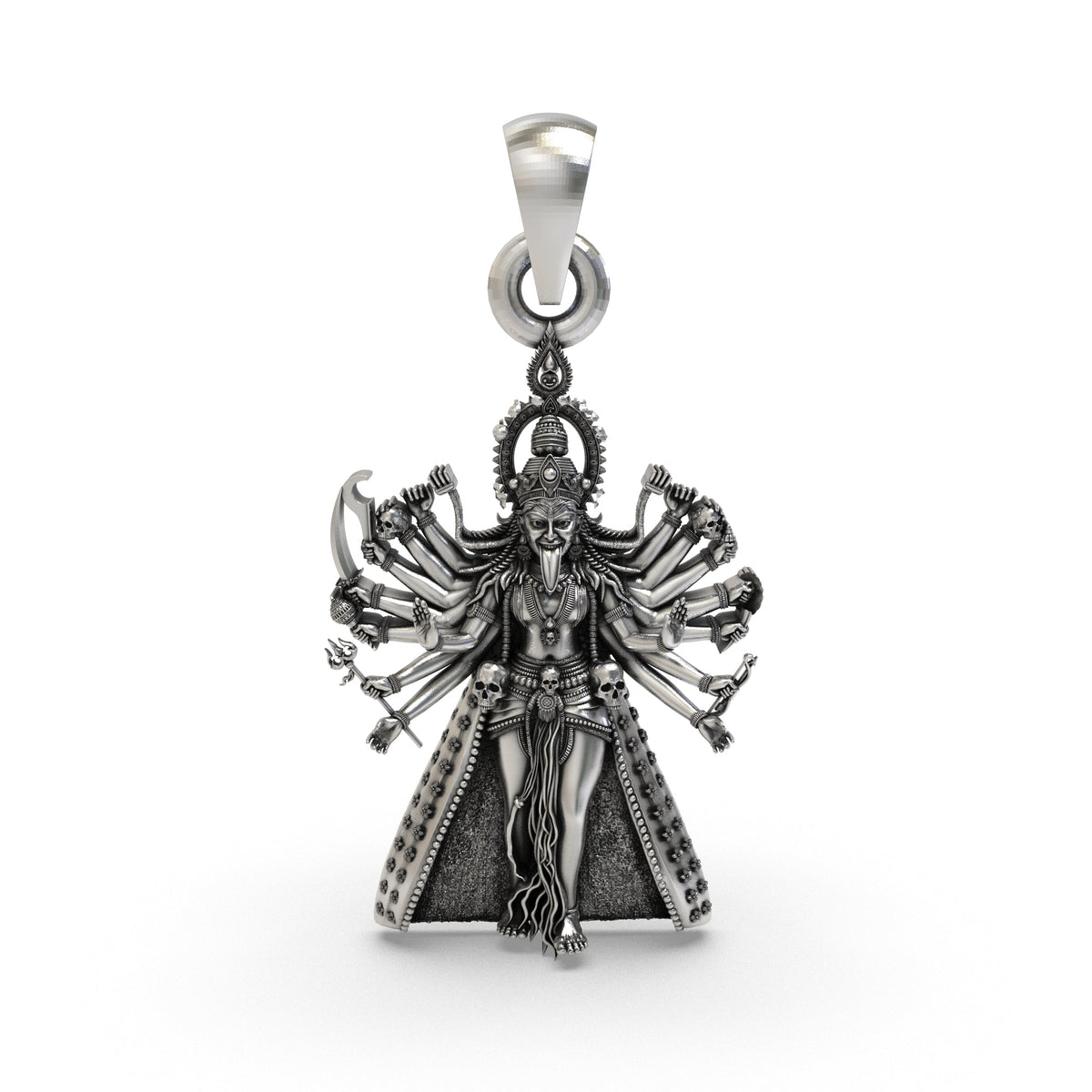 925 Silver Kali Maa Pendant | Mahakali Multi-Armed – Shukan Jewellers