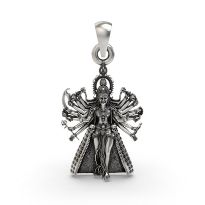 925 Silver Kali Maa Pendant | Mahakali Multi-Armed – Shukan Jewellers