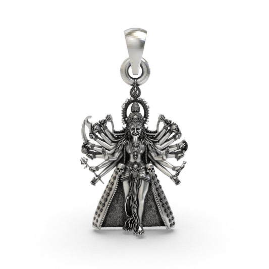 925 Silver Kali Maa Pendant | Mahakali Multi-Armed – Shukan Jewellers