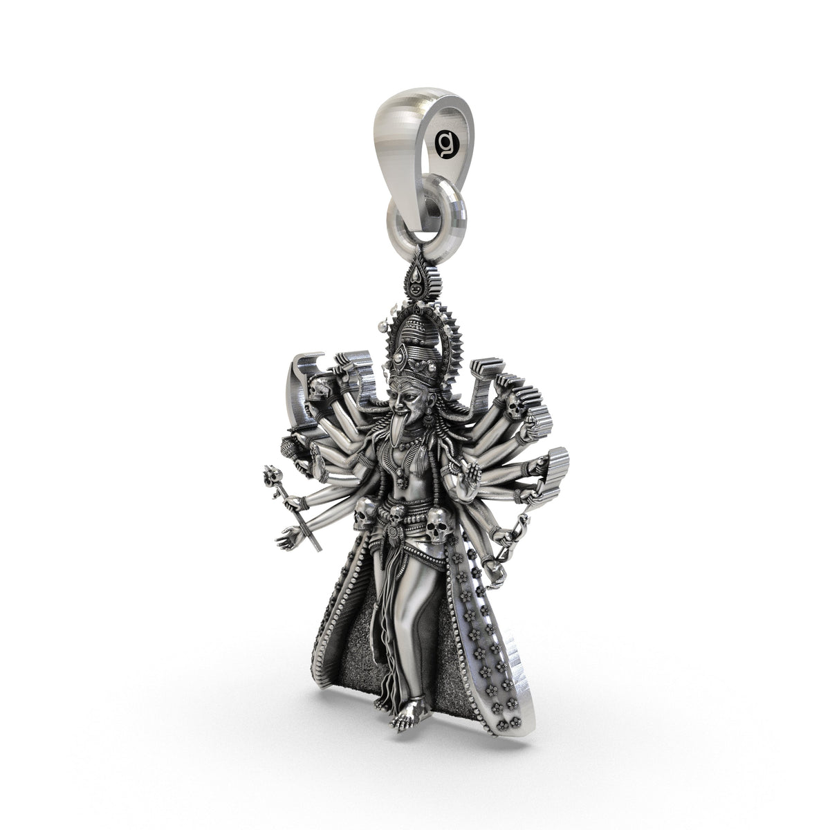 925 Silver Kali Maa Pendant | Mahakali Multi-Armed – Shukan Jewellers