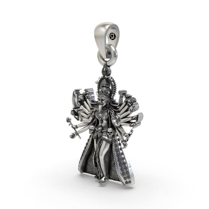 925 Silver Kali Maa Pendant | Mahakali Multi-Armed – Shukan Jewellers