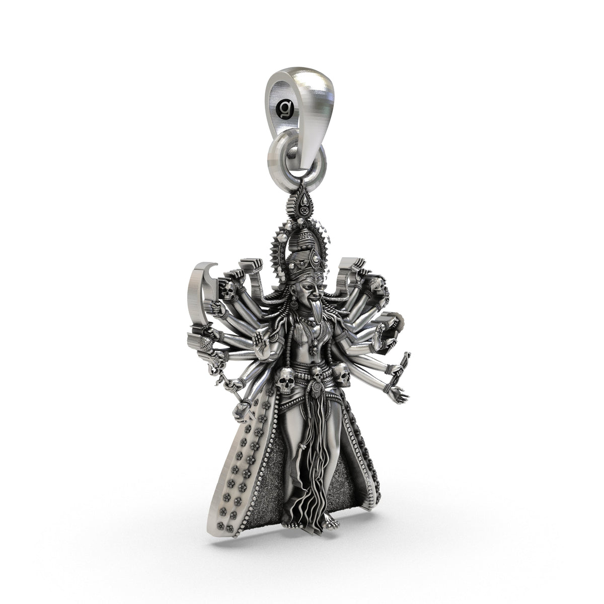 925 Silver Kali Maa Pendant | Mahakali Multi-Armed – Shukan Jewellers