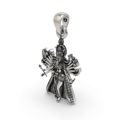 925 Silver Kali Maa Pendant | Mahakali Multi-Armed – Shukan Jewellers