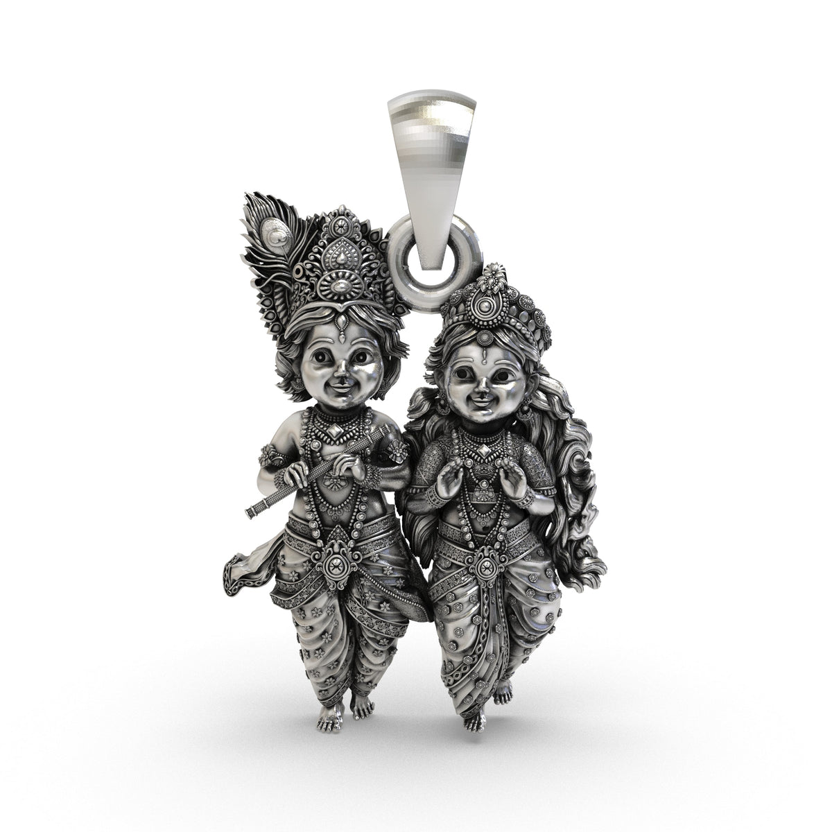 925 Silver Radha Krishna Pendant | Bal Krishna & Radha – Shukan Jewellers
