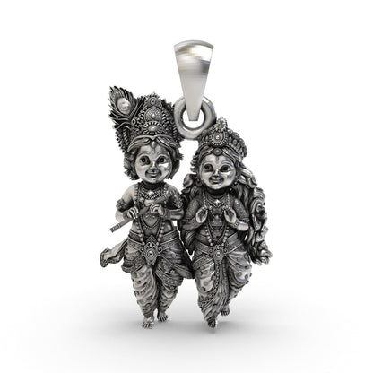 925 Silver Radha Krishna Pendant | Bal Krishna & Radha – Shukan Jewellers