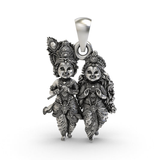 925 Silver Radha Krishna Pendant | Bal Krishna & Radha – Shukan Jewellers