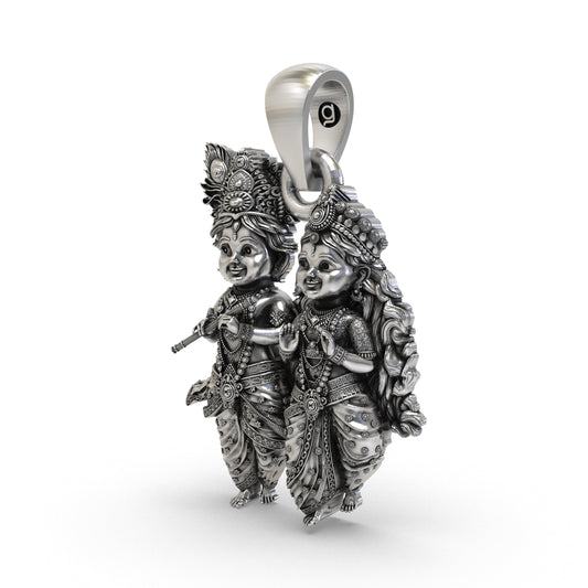 925 Silver Radha Krishna Pendant | Bal Krishna & Radha – Shukan Jewellers