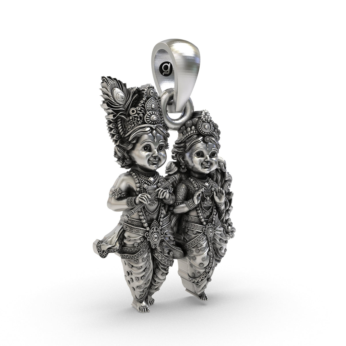 925 Silver Radha Krishna Pendant | Bal Krishna & Radha – Shukan Jewellers