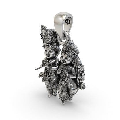 925 Silver Radha Krishna Pendant | Bal Krishna & Radha – Shukan Jewellers