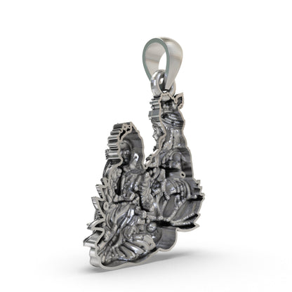 925 Silver Radha Krishna Pendant | Handcrafted Vrindavan Idol – Shukan Jewellers