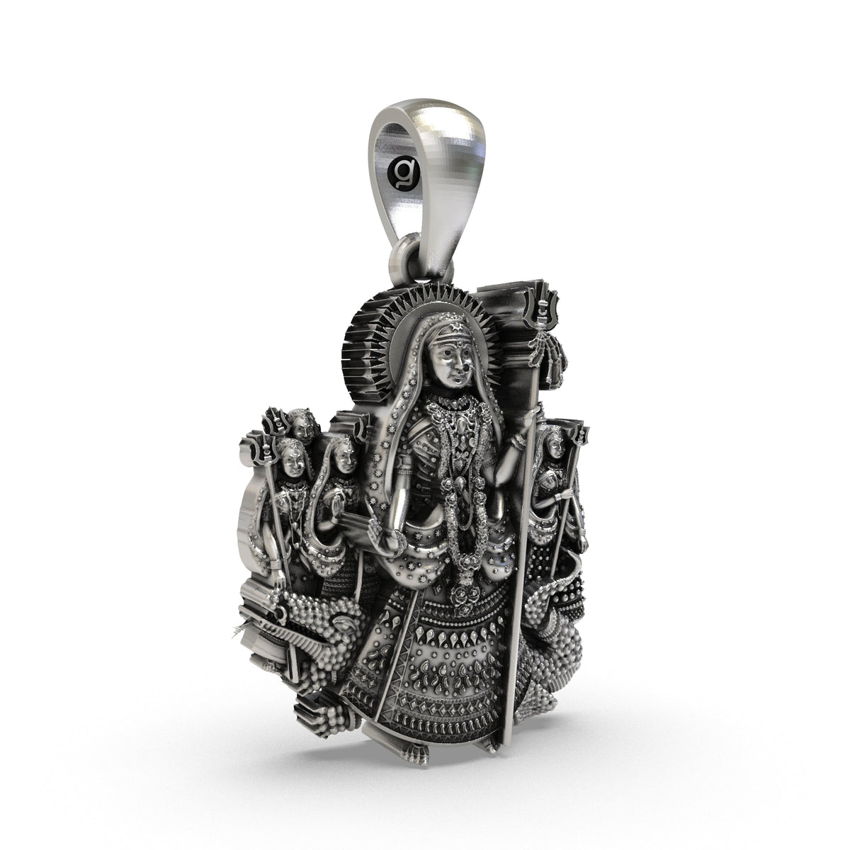 925 Silver Khodiyar Maa Pendant | Khodiyar Mata with Trishul – Shukan Jewellers