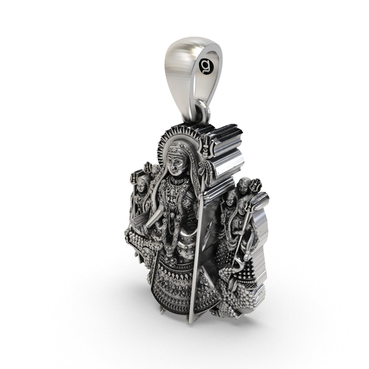 925 Silver Khodiyar Maa Pendant | Khodiyar Mata with Trishul – Shukan Jewellers